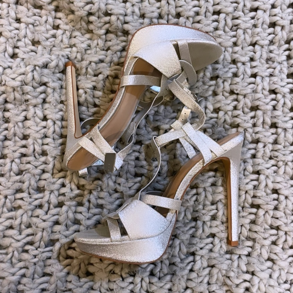 MIX No. 6 SILVER SPARKLE STILETTOS